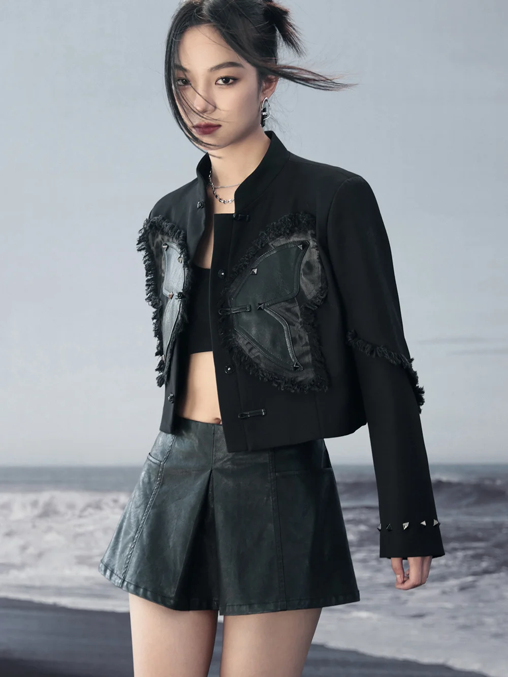 

Sweet Cool ort Jaet Bla, новый китайский женский костюм, пальто, весеннее новое поступление, украшение, асимметрия...