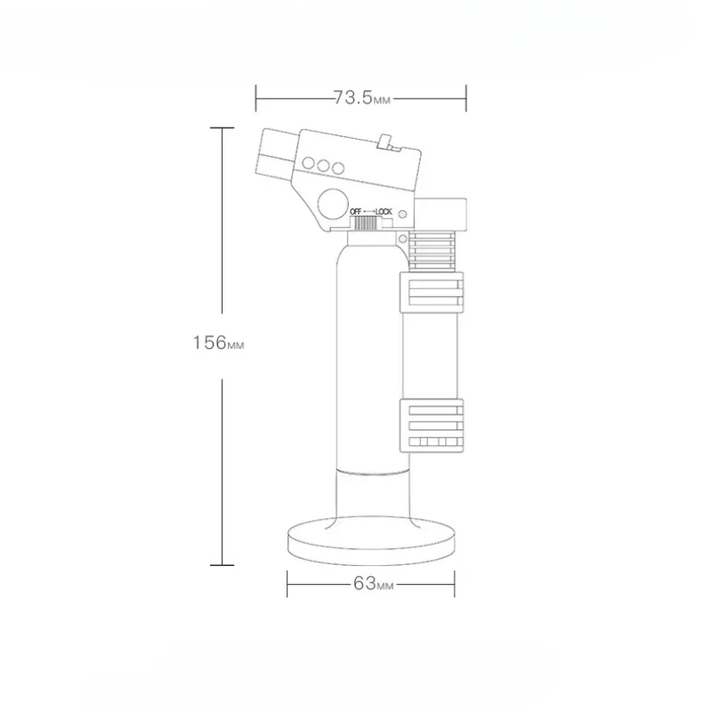 Accendino a Gas butano antivento da esterno in metallo con due tipi di fiamme Turbo Torch Large Firepower BBQ Kitchen Cooking Ignition Gun