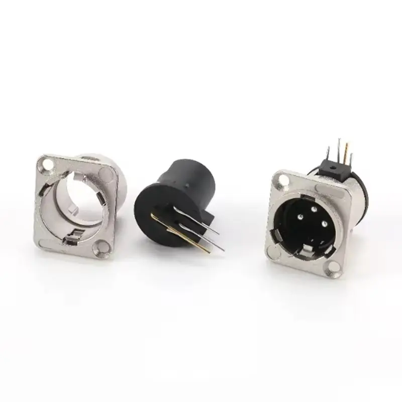 PHFU-NC3FD-H 3 Pin XLR Female Socket PCB Connector 1PCS Horizontal Silver-Plated Contact