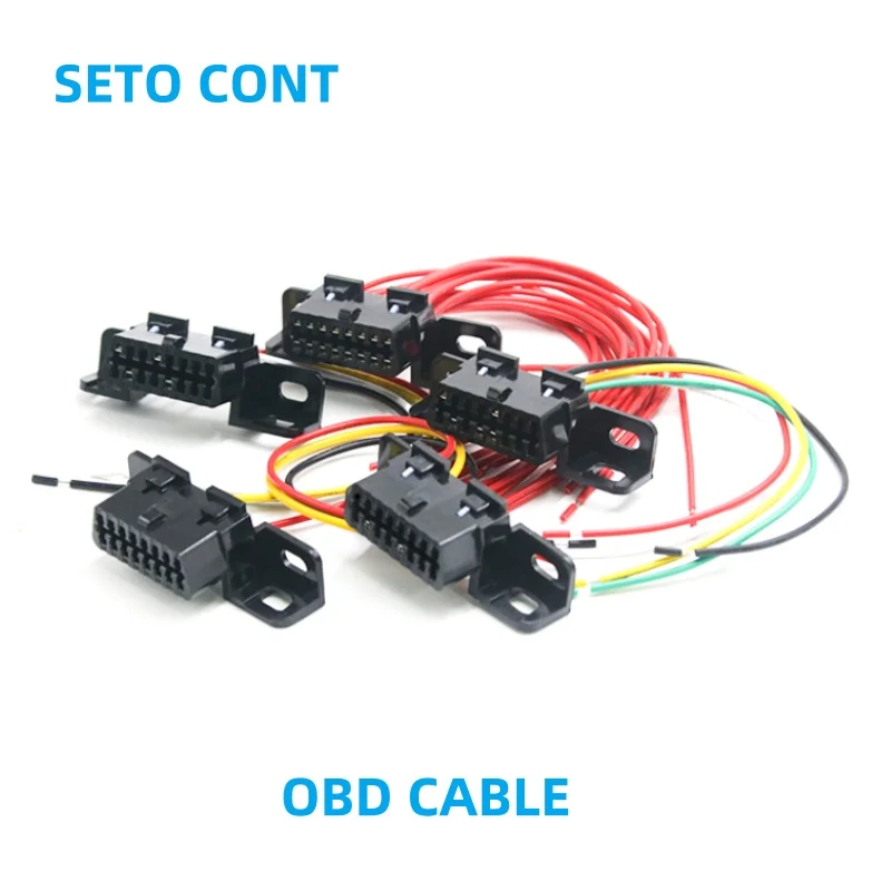 J1962 OBD Cable with 51116-1601 OBD2 Sockets 18 AWG Multi Leadwires 16 Pin 30cm Female Connector for Auto Car Diagnostic Device