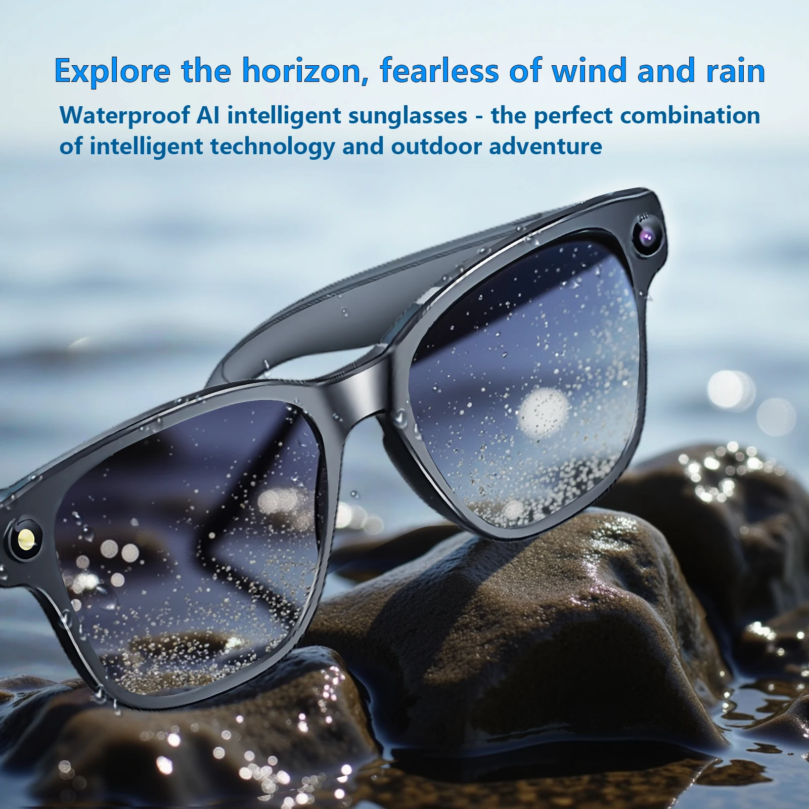 Traductor de gafas inteligentes AI, cámara Visual de 800W, antivibración, 1200P, grabación de vídeo alta, Bluetooth, Control asistente de voz, Glasse AI