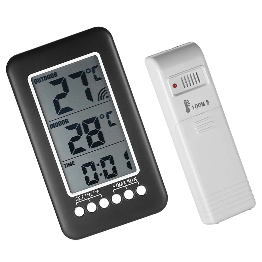 

Digital Thermometer Indoor Digital Temperature Meter Outdoor Temperature Meter For Home Refrigerator Freezer 100M Range Alarm