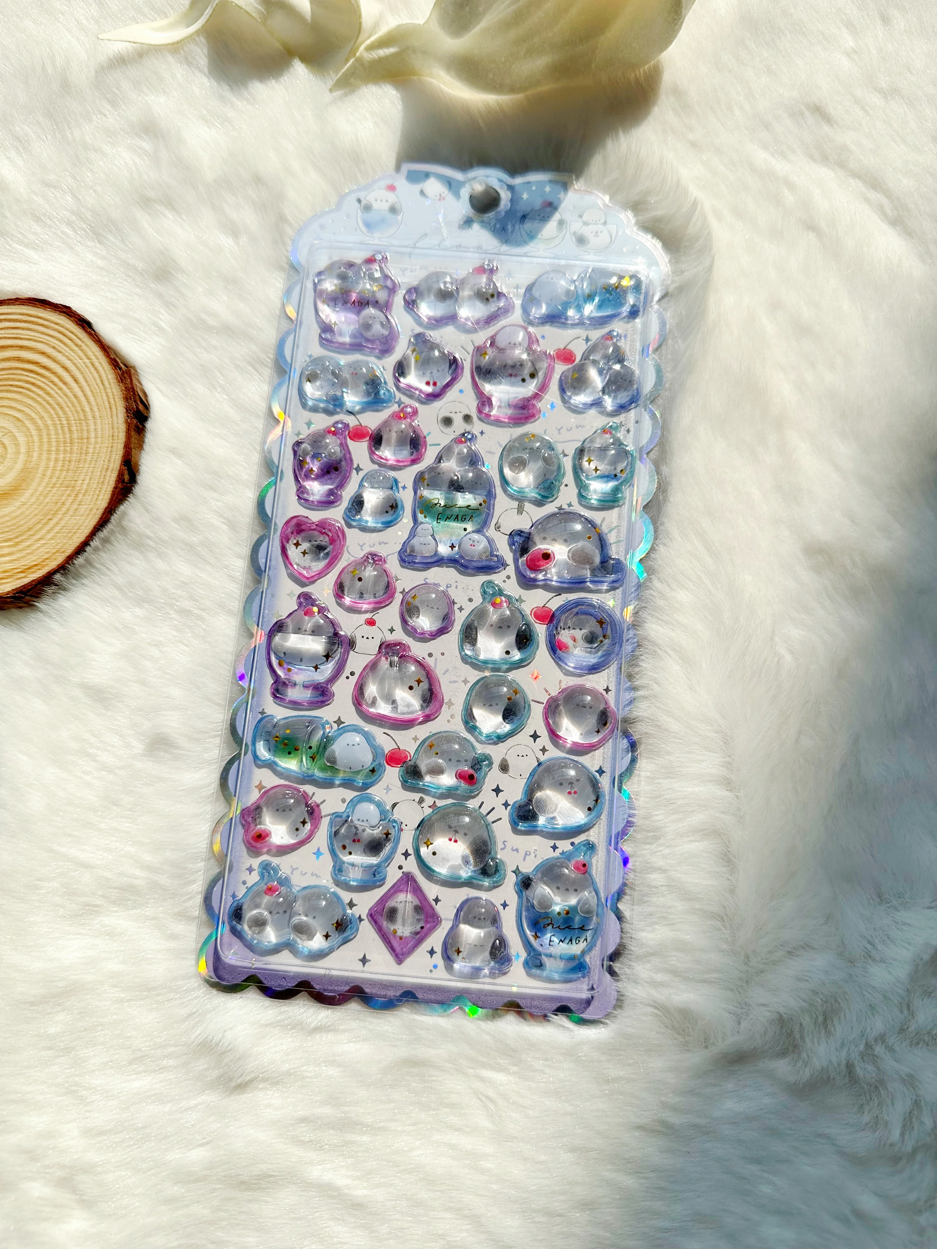 

2026 3D relief jelly stickers cartoon Bonbon Drop Seal stickers paper grass stickers DIY phone case scrapbookボンボンドロップシール