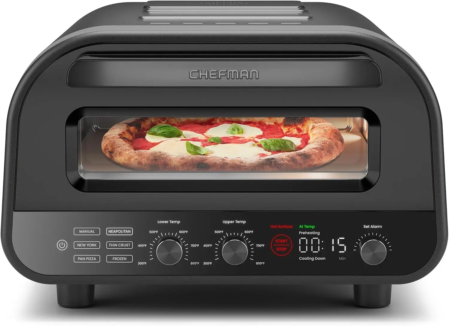 Indoor Pizza Oven - Makes 12 Inch Pizzas in Minutes, Heats up to 800°F - Countertop Electric Pizza Maker with 5 Touchscreen Pres