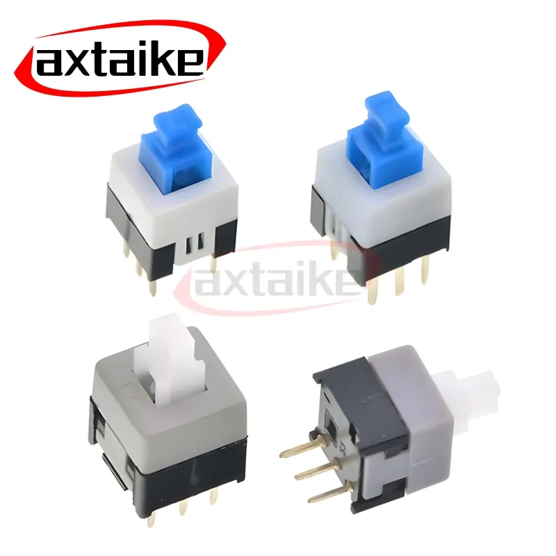 10PCS Push Button Switch 6Pin 3Pin Push Tactile Power Micro Latching Switch Self / No Lock On/Off 5.8*5.8 7*7 8*8 8.5*8.5 mm