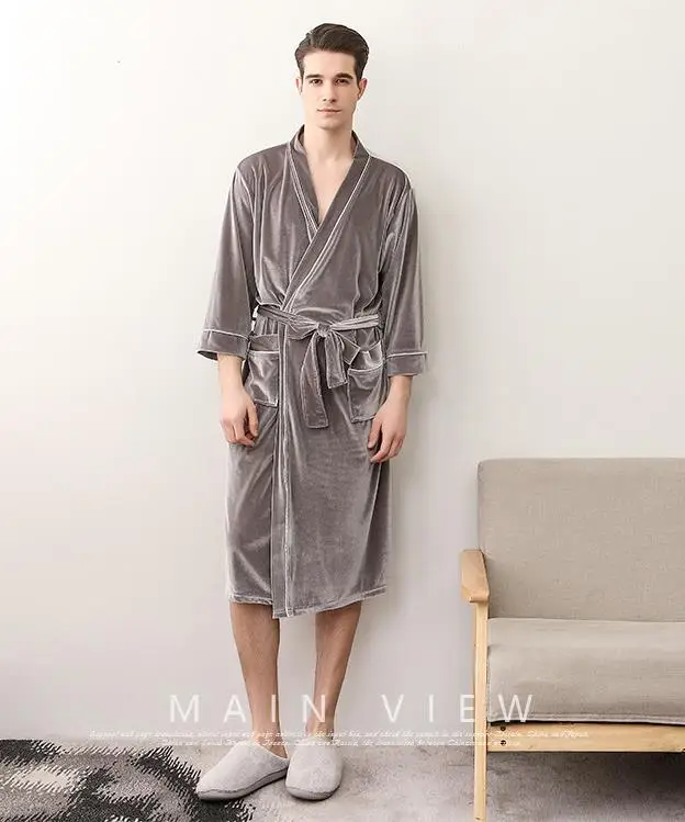 

Lovers Robe Dressing Gown Women And Men Velour Robes Soft Kimono Bathrobe Autumn Winter Bride And Groom Nightwear Novelty Clothe