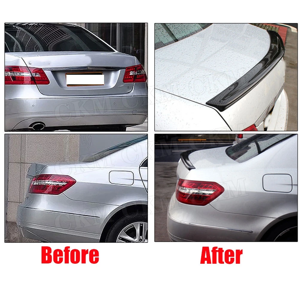 

CKMUUER Carbon Fiber Rear Trunk Lip Wings Boot Spoiler For Mercedes Benz E Class W212 E260 E300 4 Door Spoiler 2010-2016
