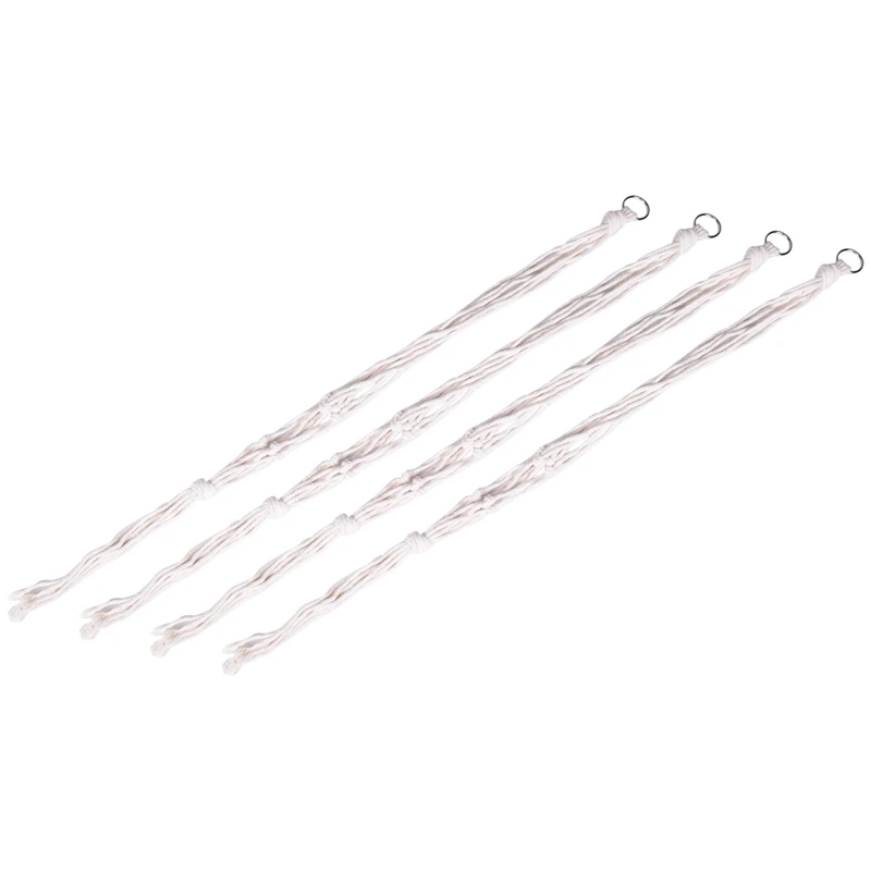 마크라메 식물 행어 세트, 행잉 화분, 실내 야외 화분용 수제 코튼 로프, 화분 미포함, 4 개