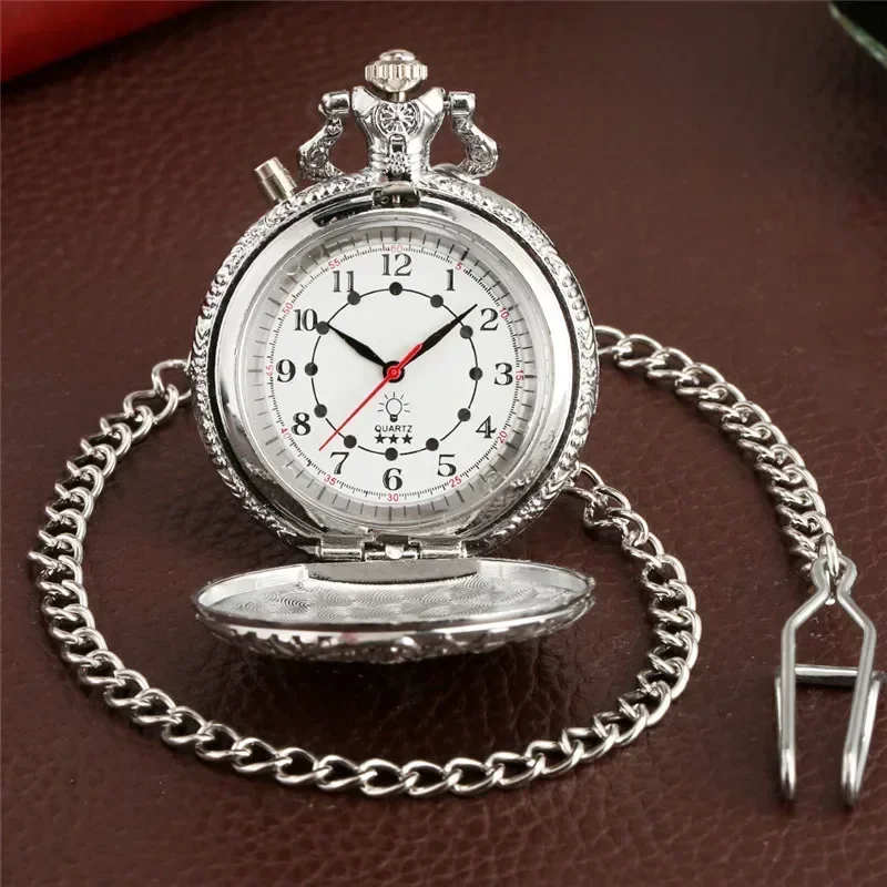 Creative Luminous Clock Analog Quartz Pocket Watch Pendant Chain Motorcycle Motorbike Light Watches Clock for Men Women