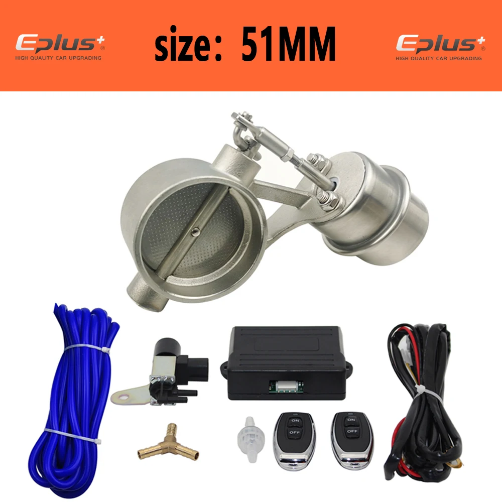 EPLUS Universele Auto Uitlaatpijp Vacuümklep dempers Kit 51 60 63 70 76 MM Controle Sets Controller Apparaat Afstandsbediening