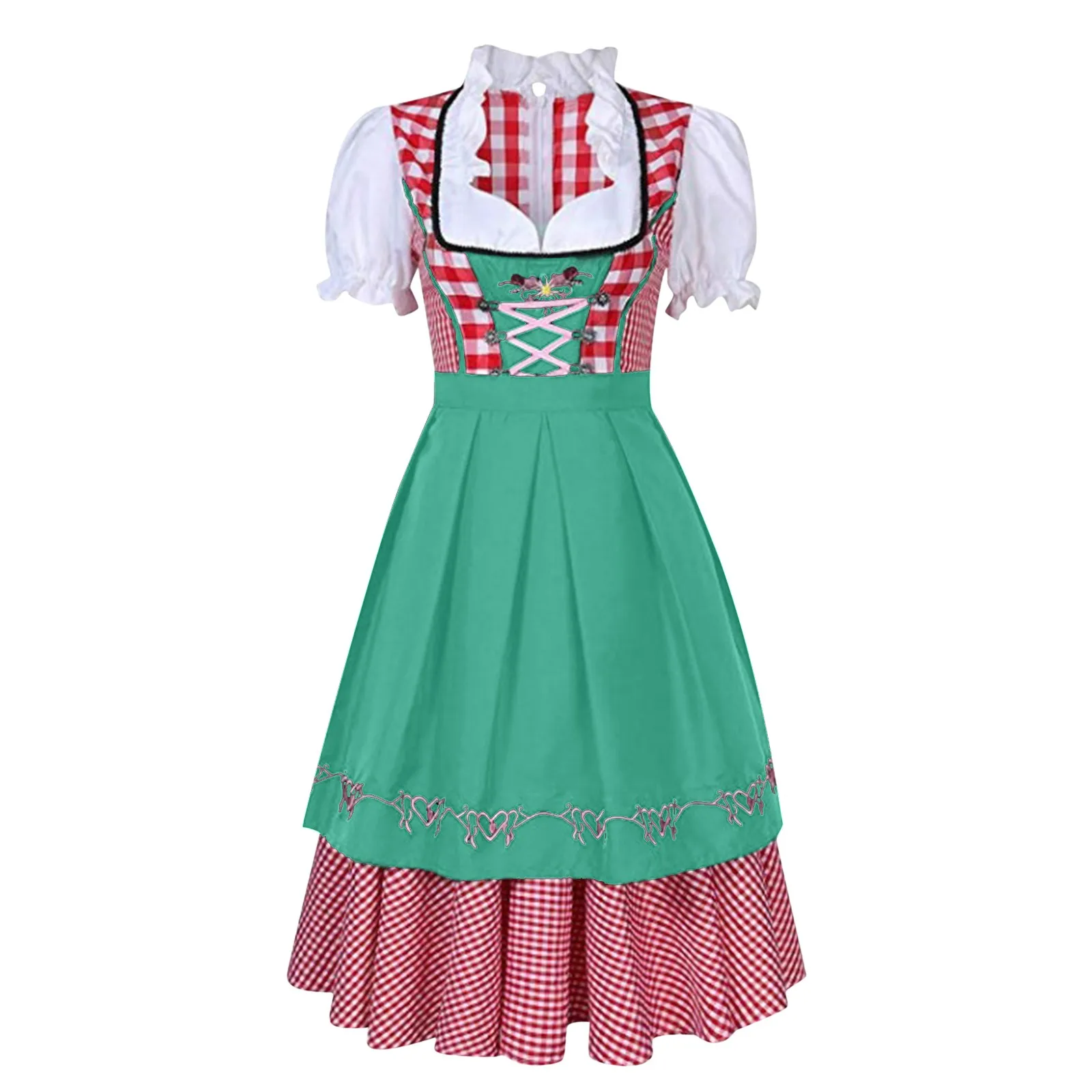 Halloween Oktoberfest Women's Dress Apron Set Beer Maid Stage Costume Costume Carnival German Beer Festival Women Elegant Dress