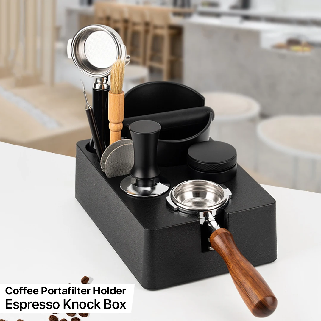 51/53/58mm ABS Multifunction Coffee Portafilter Rack Distributor Holder Tamper Stand Espresso Knock Box Coffee Accessories