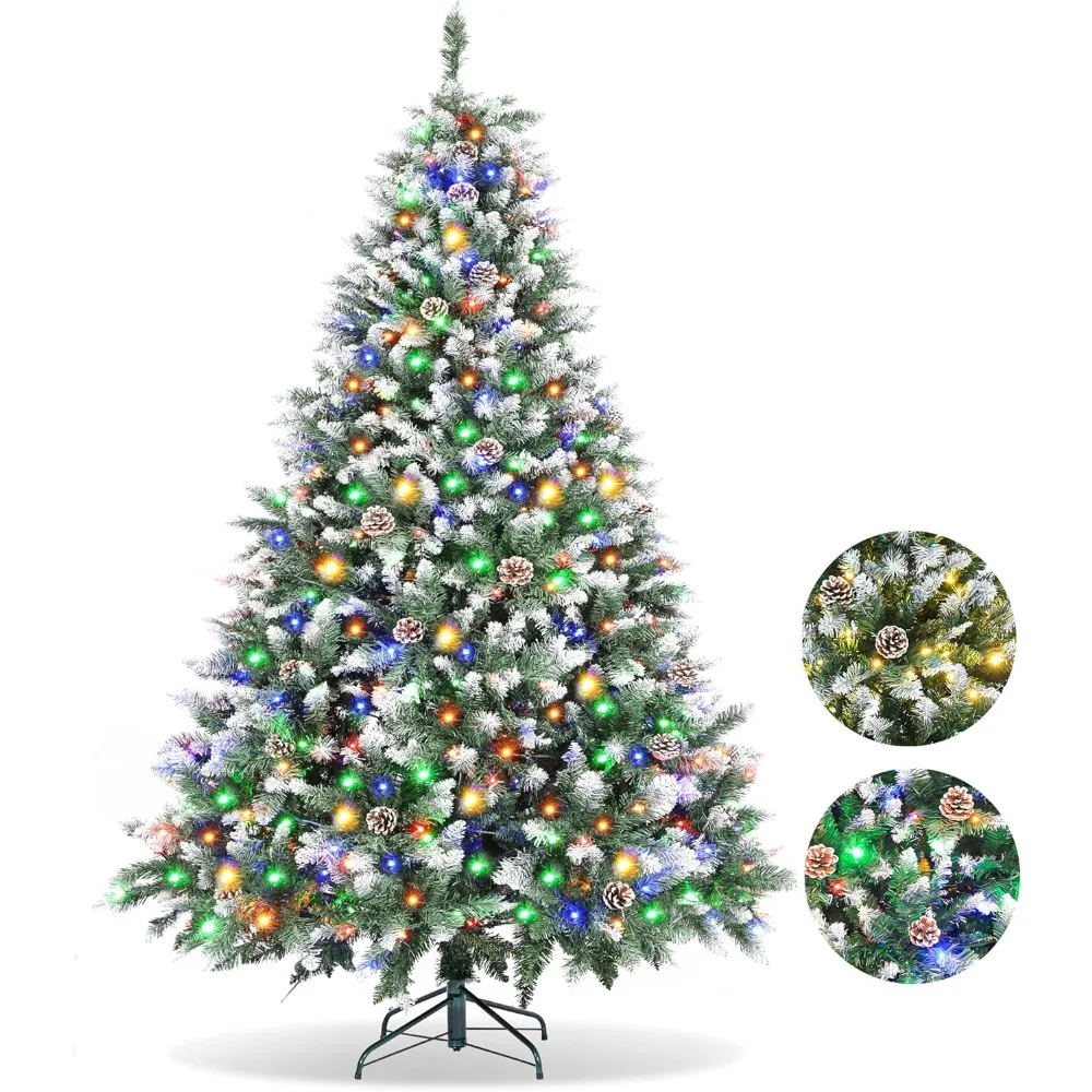 

6Ft Prelit Christmas Tree with Multicolor White 2-in-1 Lights 280 LED Christmas Tree Pre Lit, 6 Ft Artificial Christmas Tree Pre