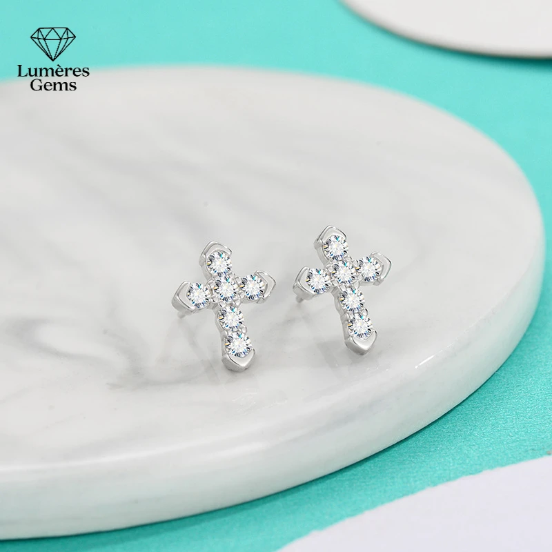LumièRe Gems Diamond Platinum PT950 Morganite Earrings - High-End, Anti-Allergy, Anti-Fading, Suitable For Work And Commuting