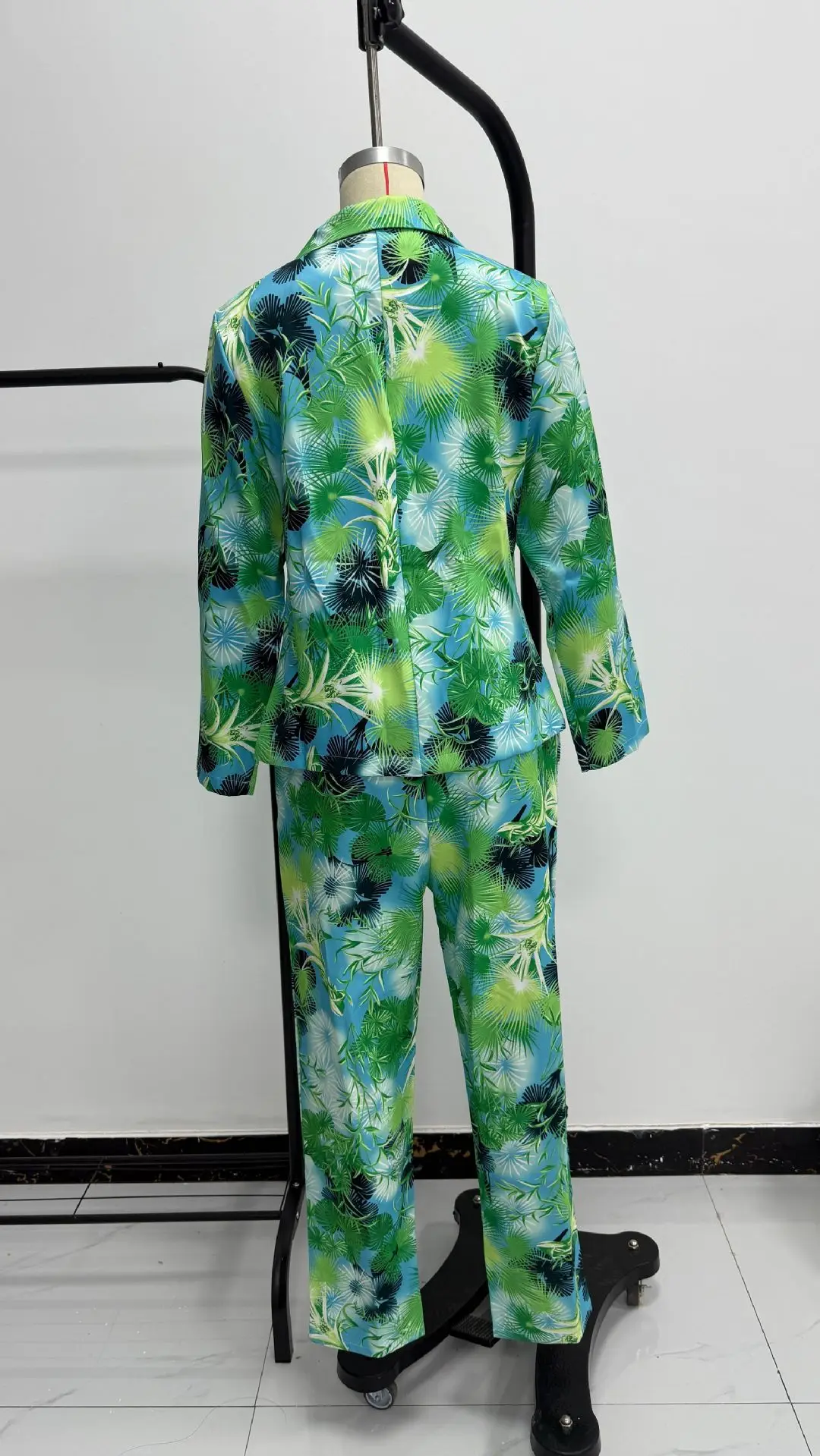 Fashion Suit Set Women's Print Patchwork Commute 2 Piece Suit Autumn Winter Long Sleeve Cardigan Matching Sets Ladies Outfit