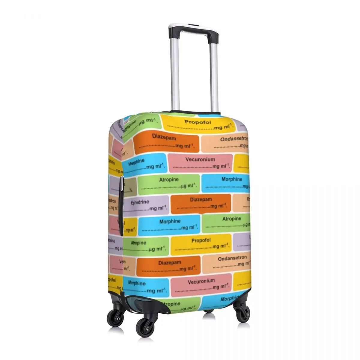 Anesthesia Drug Label Pattern Suitcase Cover Doctor Business Protector Flight Practical Luggage Accesories