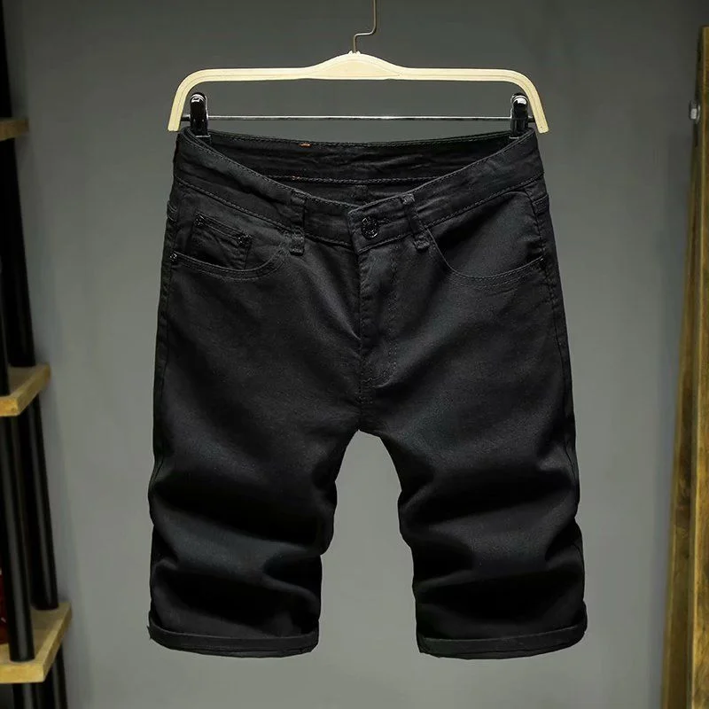 Pantalones vaqueros cortos rectos para hombre tendencia 2024 Y2k pantalones cortos vaqueros finos para hombre ancho grosero moda coreana holgado