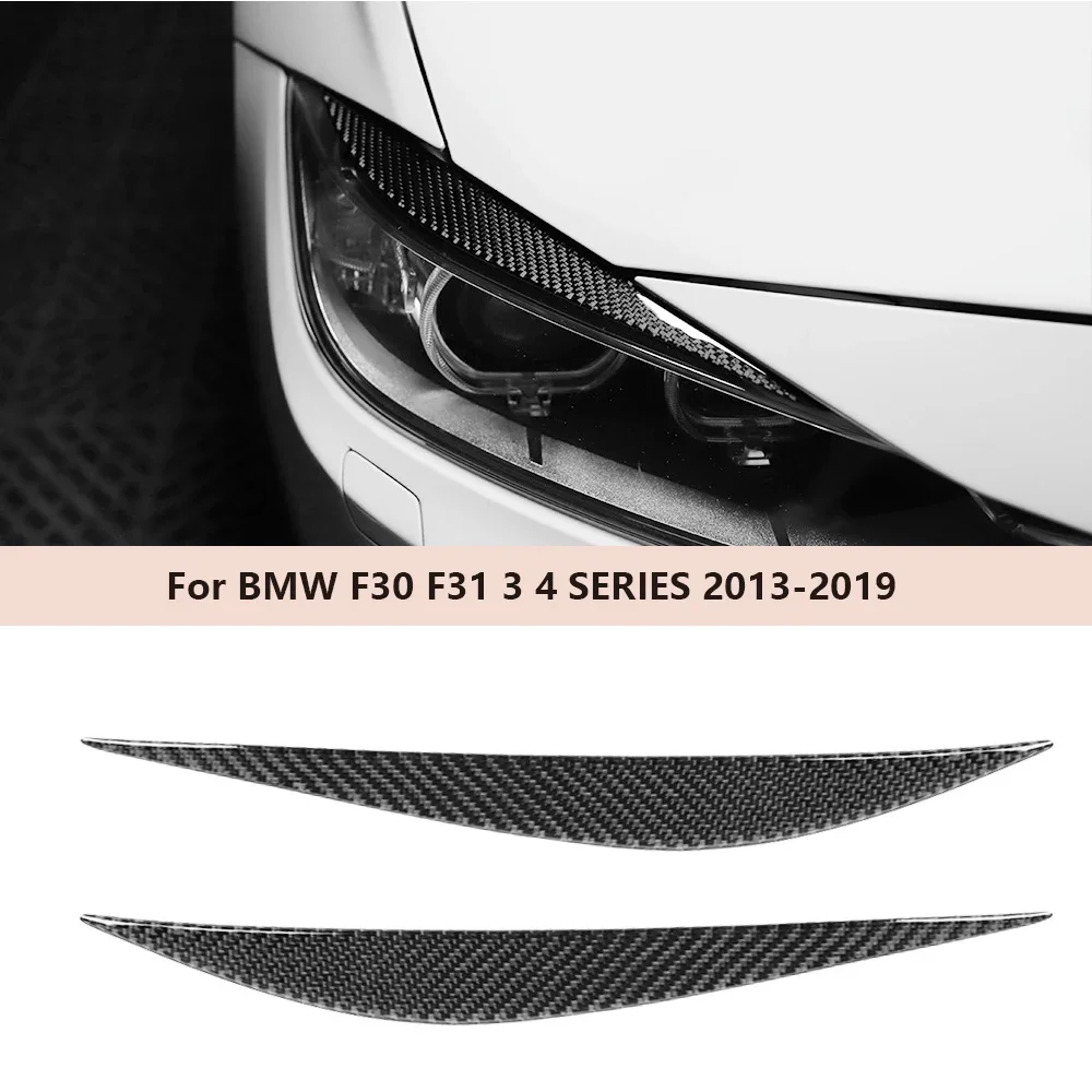 

Car Headlight Lamp Brow Suitable For BMW F30 F31 3 4 Series 2013-2019 2pcs Carbon Fibre Exterior Car Sticker Modified
