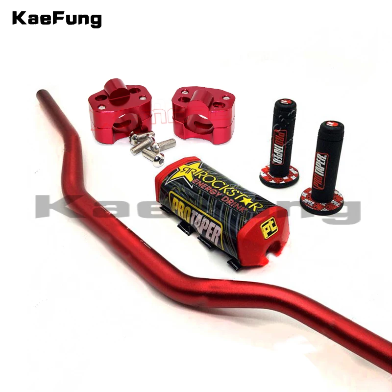 810mm long 11/8 Fat handlebar + cnc  bar clamps  Square 2.0  Bar Pad  New ProTaper Handlebar Grip set for dirt pit bike