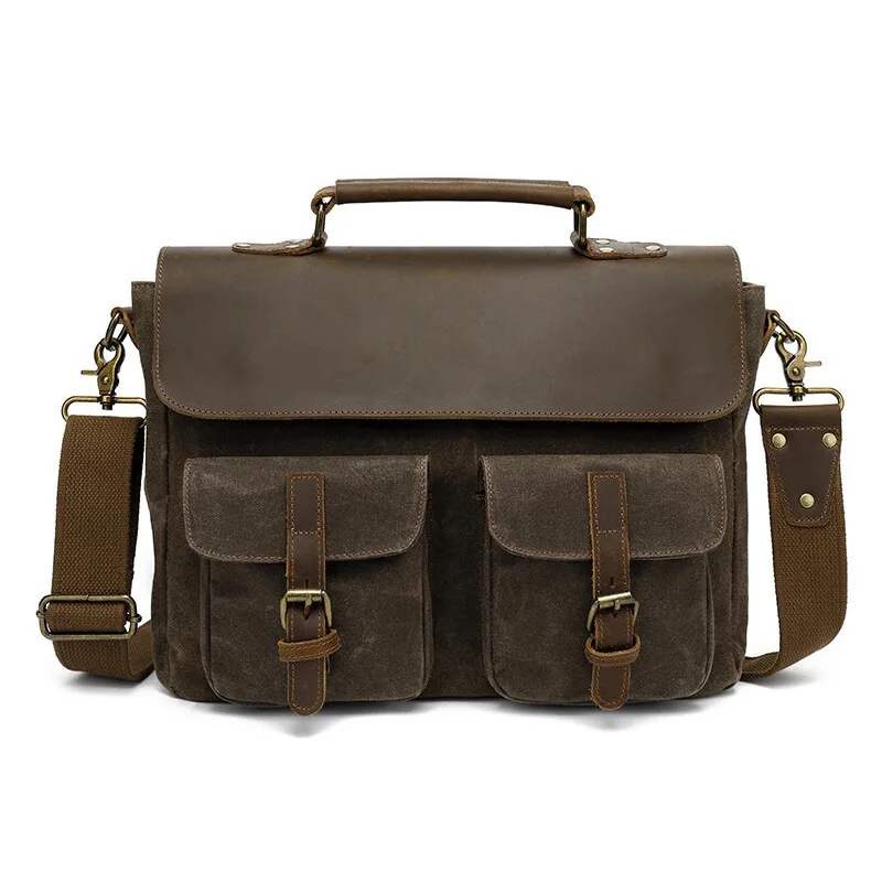 Chikage-Sac en toile étanche pour ordinateur portable pour homme, étui à bombes vintage, sac initié, grande capacité, loisirs simples, huile d'avertissement, haute qualité