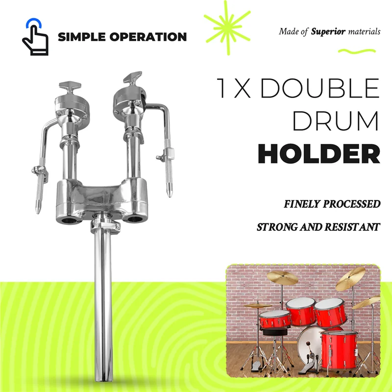 

FSTE-Spare Parts Accessories For Drummers Percussion Drums Double Drum Mount Holders Bracket Stand