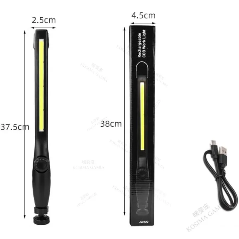 

Мощный светодиодный рабочий фонарь COB с USB-зарядкой и магнитным основанием для ремонта автомобилей, дома, гаража и аварийного освещения