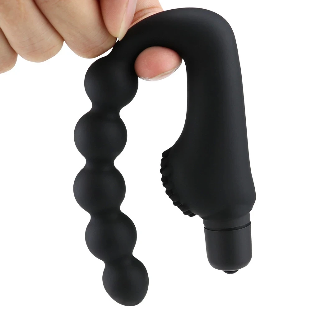 Anal Bead Vibrator Prostate Massager Anal Plug Waterproof 10 Speeds Stimulation Butt Anus Silicone Adult Sex Machine For Men