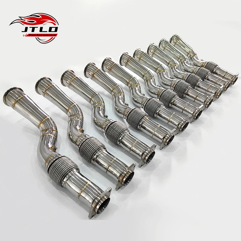 

JTLD Performance 3" 76mm 304SS Exhaust Polish Catless Downpipe For BMW G80 M3 G82 M4 G87 M2 G8X S58 Straight Pipes