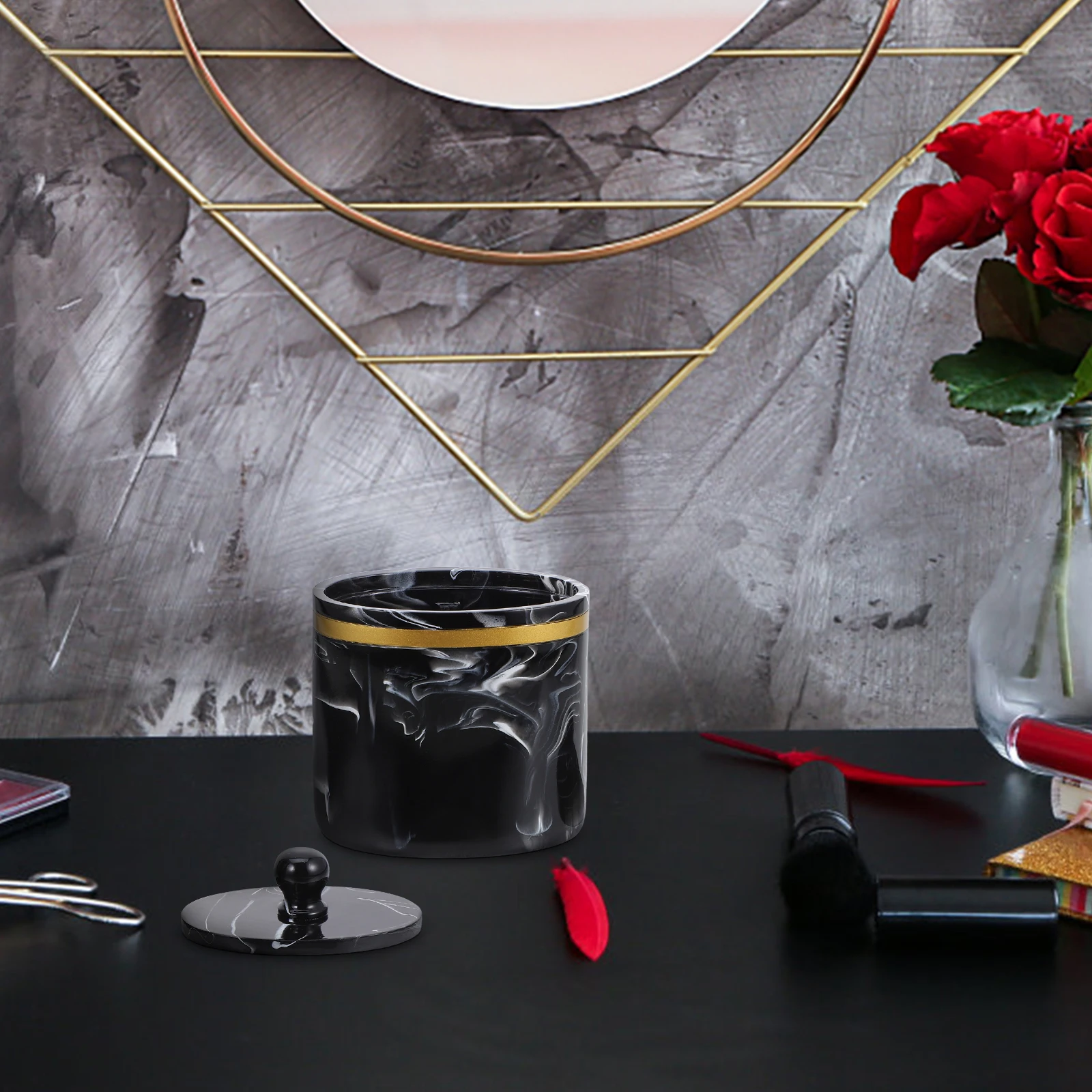 

Cotton Swab Box Vanity ganizer Desk Container Storage Case for Makeup Pads Swabs Toothpick Holder Smooth Material Practical Tidy