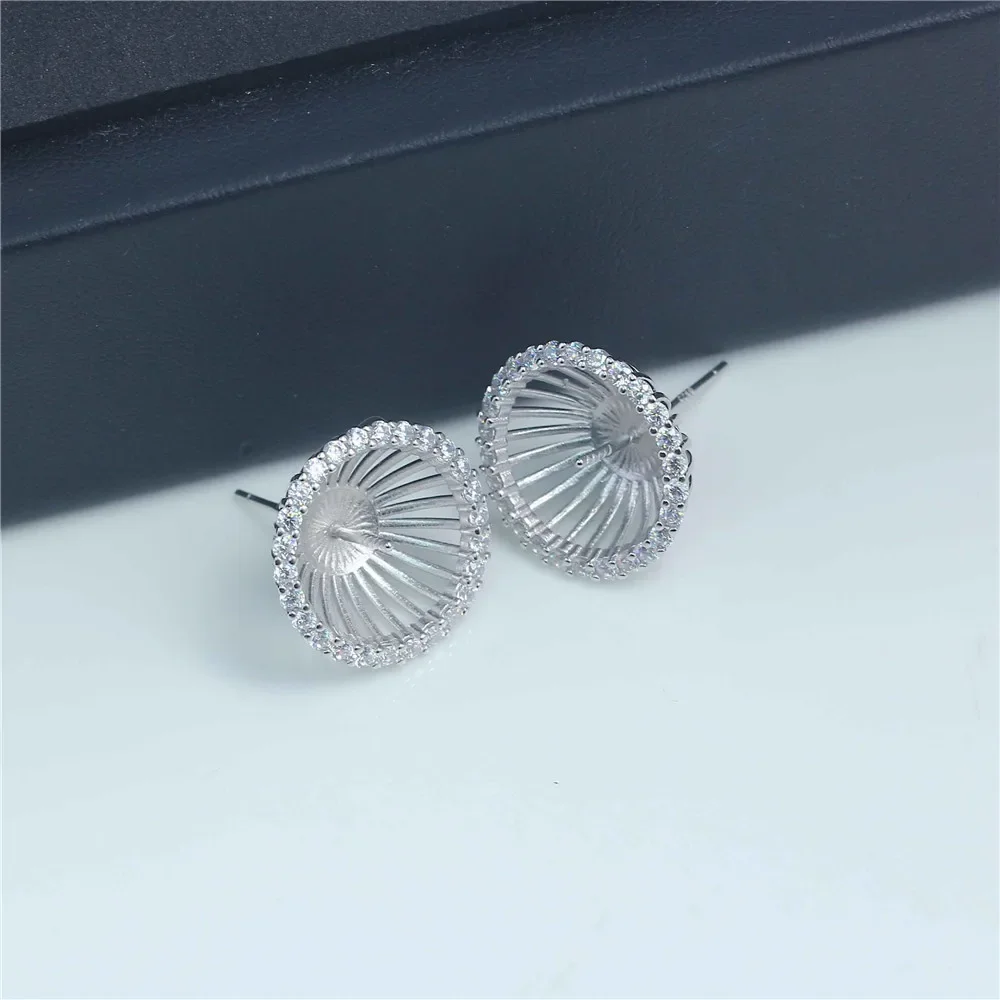 

S925 Sterling Silver Pearl Earring Settings DIY Jewelry Making Supplies Blank Earring Posts for Handcrafted Accessories No Pearl