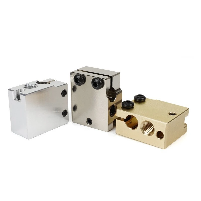 1 قطعة عالية الجودة V6 بركان الألومنيوم أو مطلي النحاس النحاس كتلة الحرارة ل PT100 HT-100K Hotend ثلاثية الأبعاد الطارد كتلة ساخنة