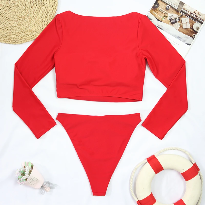 Swimsuits 2024 Woman One-Piece Swimsuit Long Sleeve Swimwear For Surfing Bodysuit Women's Rashguard Bathing Suit Beachwear