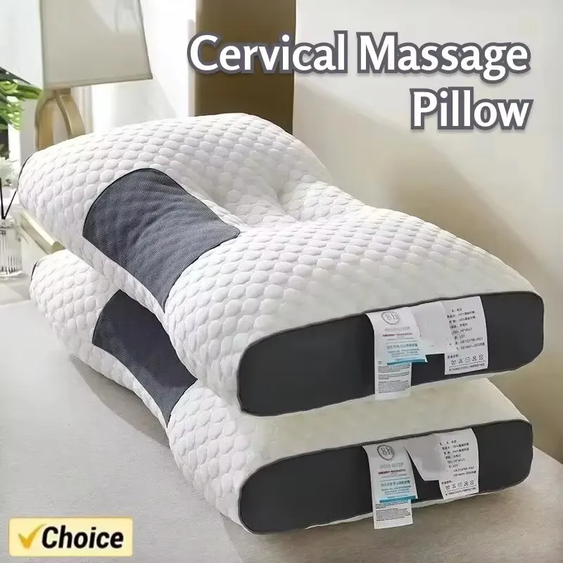 NEW Honeycomb massage pillow pillow to protect cervical vertebra to help sleep home pillow core antibacterial and anti-mite