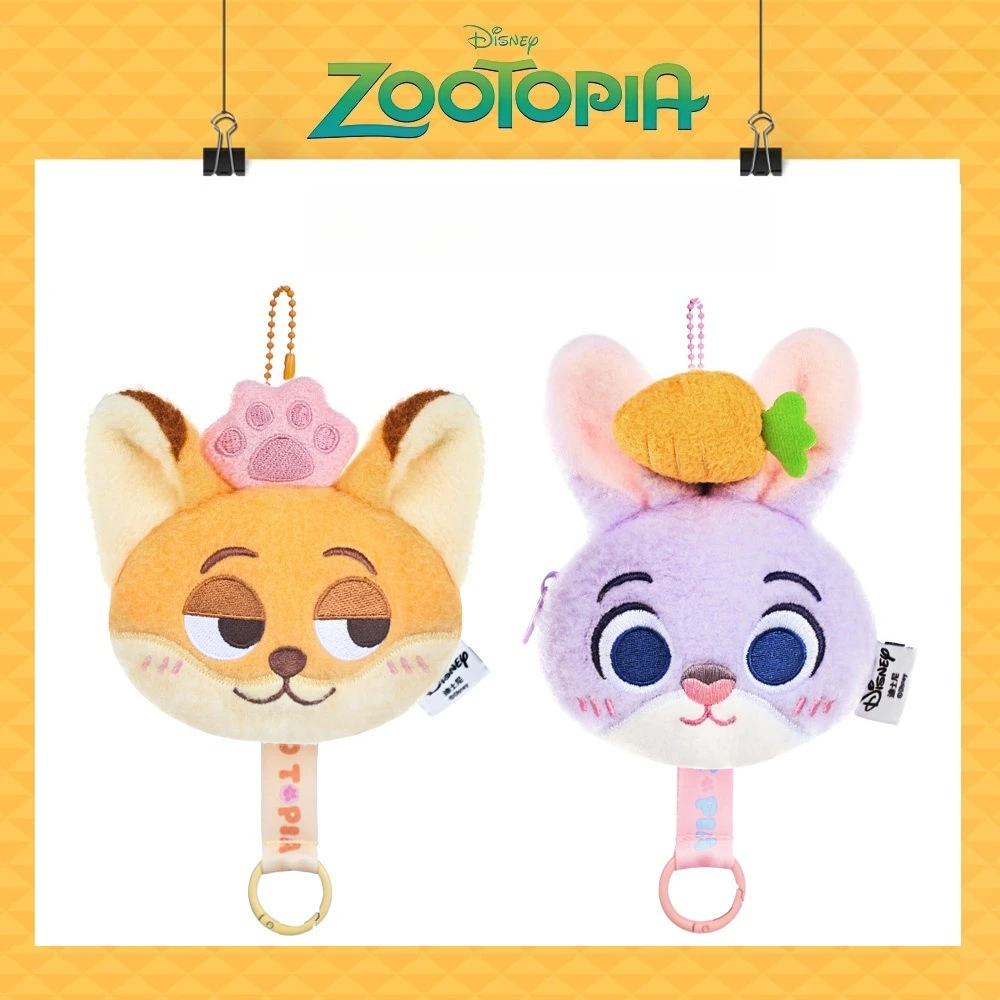 

Miniso Disney genuine Zootopia Judy Plush Nick Coin Wallet Mini Pendant Headphones Small Bag Plush Pendant
