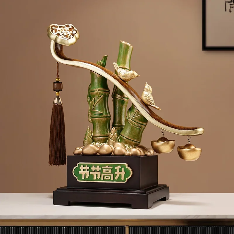 Lucky Bamboo Ornaments for Living Room Entrance, Leadership Office Wine Cabinet Decoration, Moving Graduation Gift