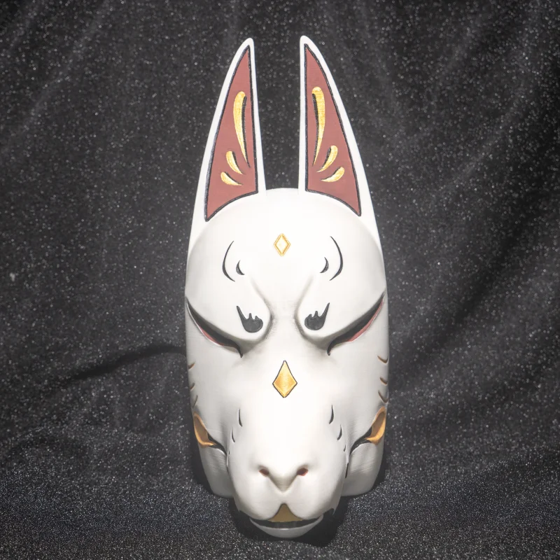 Japanese Tengu Mask Fox Face Cosplay Prop for Genshin Impact, Inazuma Mask, Ayaka Mask, Unique Collector's Item for Decoration