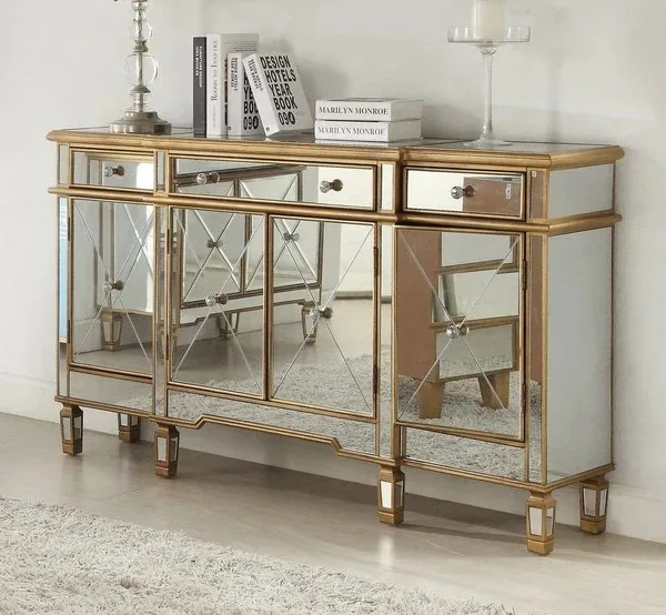 Chinese factory hot sale living room bedroom bathroom furniture decoration cheap mirror cabinet with drawers