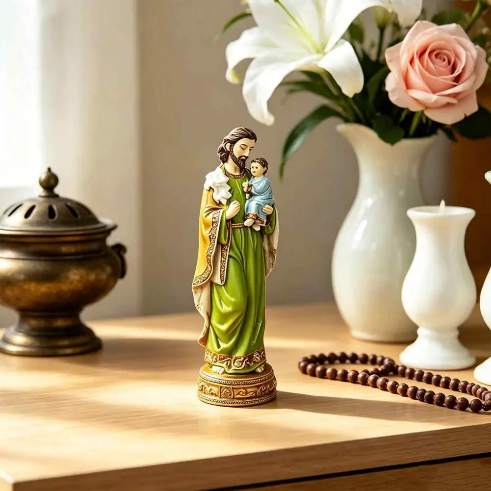 Baptism Confirmation Souvenir Joseph Statue Joseph Child Jesus Figurine Christian Ornament Collectable Catholic for Father