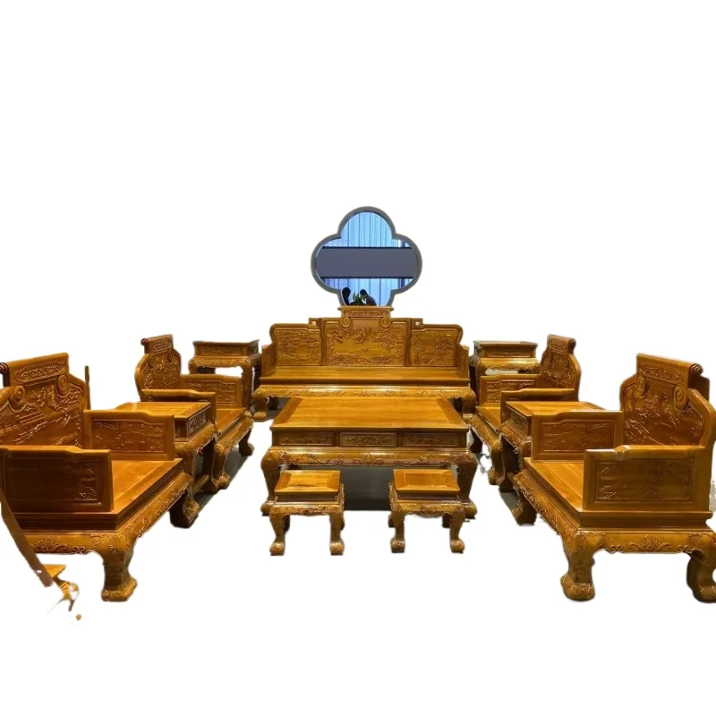 Sofá de ambiente para sala de estar muebles de madera maciza.