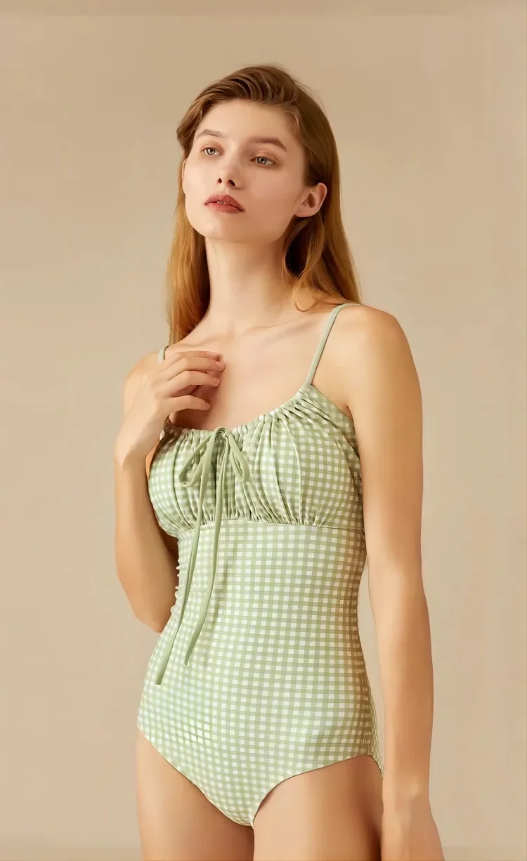 New one-piece bikini drawstring backless swimsuit for women