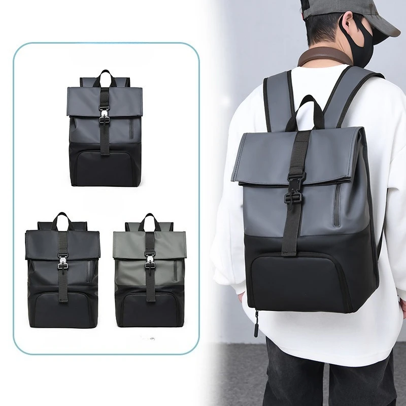 

New Men's Rolled-up Backpack, Outdoor Sports Rolled-up Top Backpack, Large-capacity Magnetic Lock with Shoe Compartment Backpack