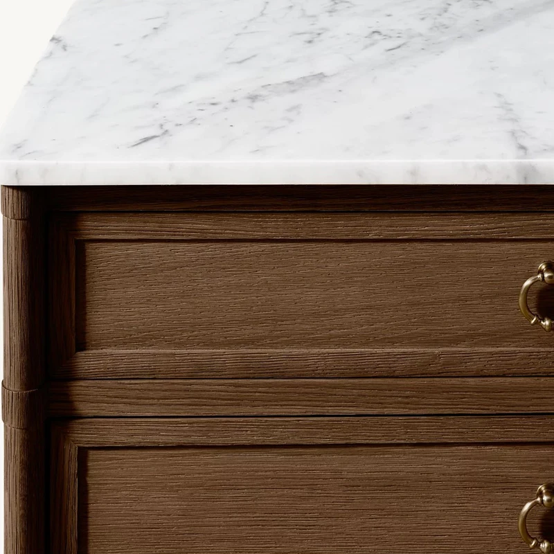 Simple Vintage Solid Wood Bedroom Bedside Table, Light Luxury Country-style Cabinet, Modern Storage Cabinet and Storage Cabinet