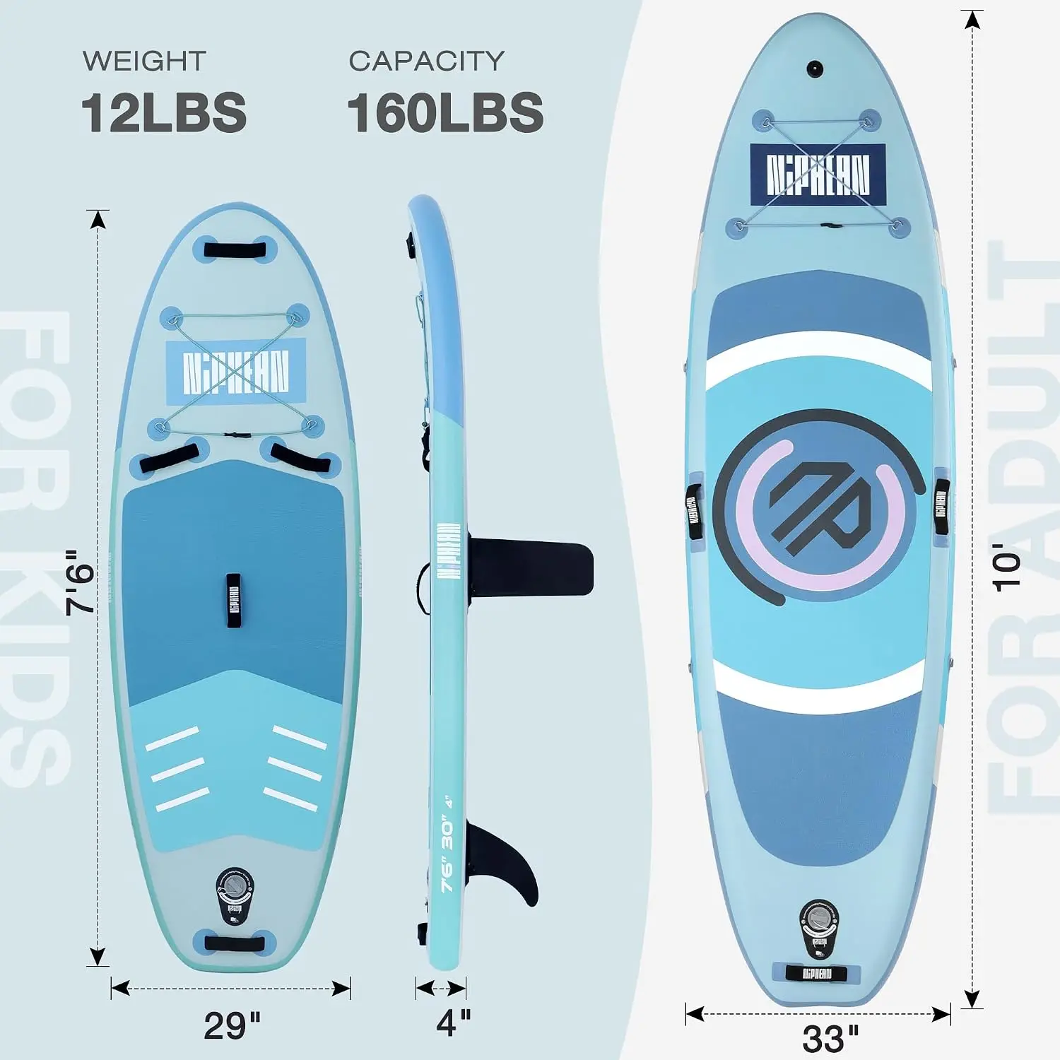 10' Inflatable Paddle Board, Ultra-Light SUP for Beginners | Versatile Yoga Paddle Board with Durable SUP Accessories, 400lbs