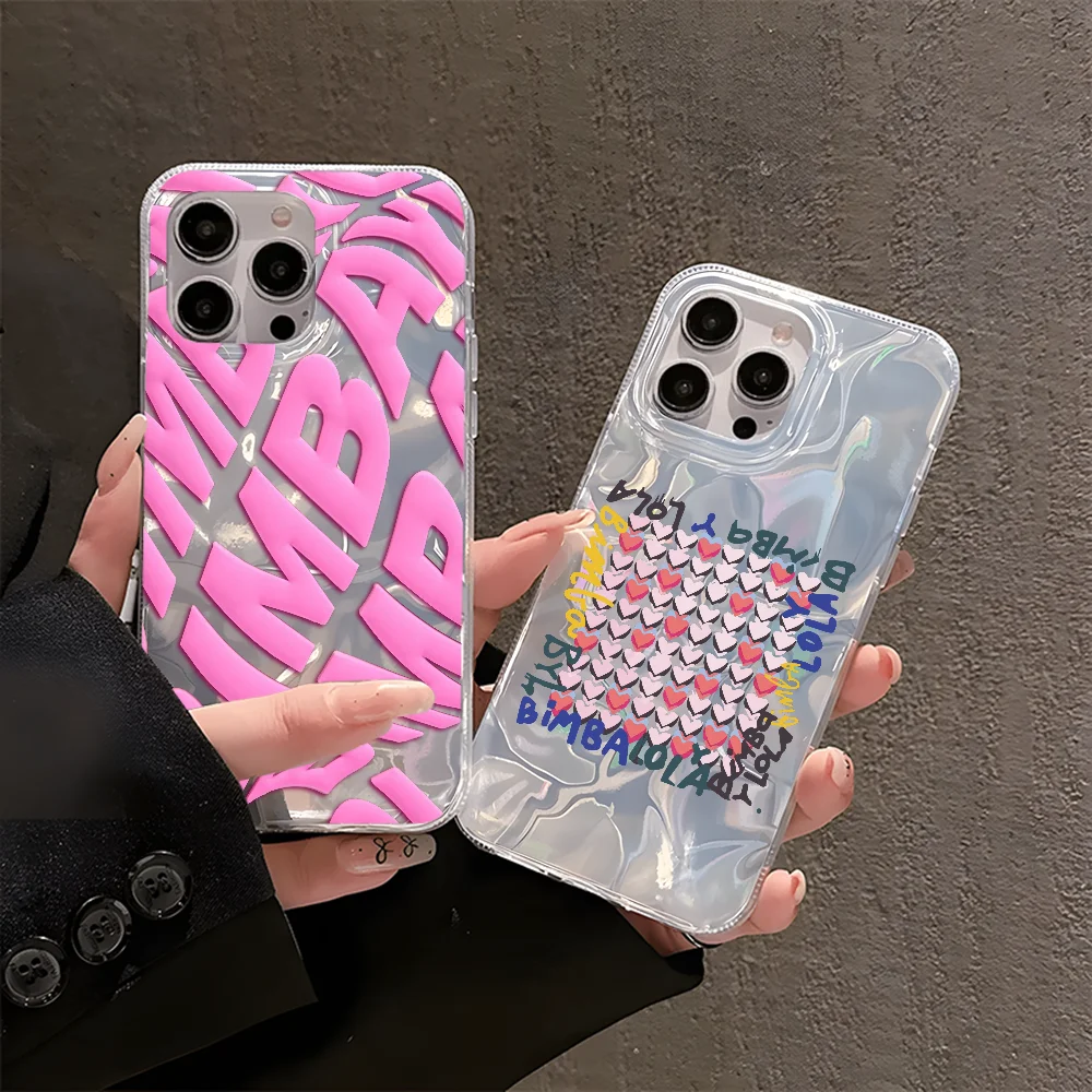 BBIMBA Y Lola Handyhülle für iPhone 16, 15, 14, 13, 12, 11, Pro Max Plus, mehrfarbig, matt versilbert