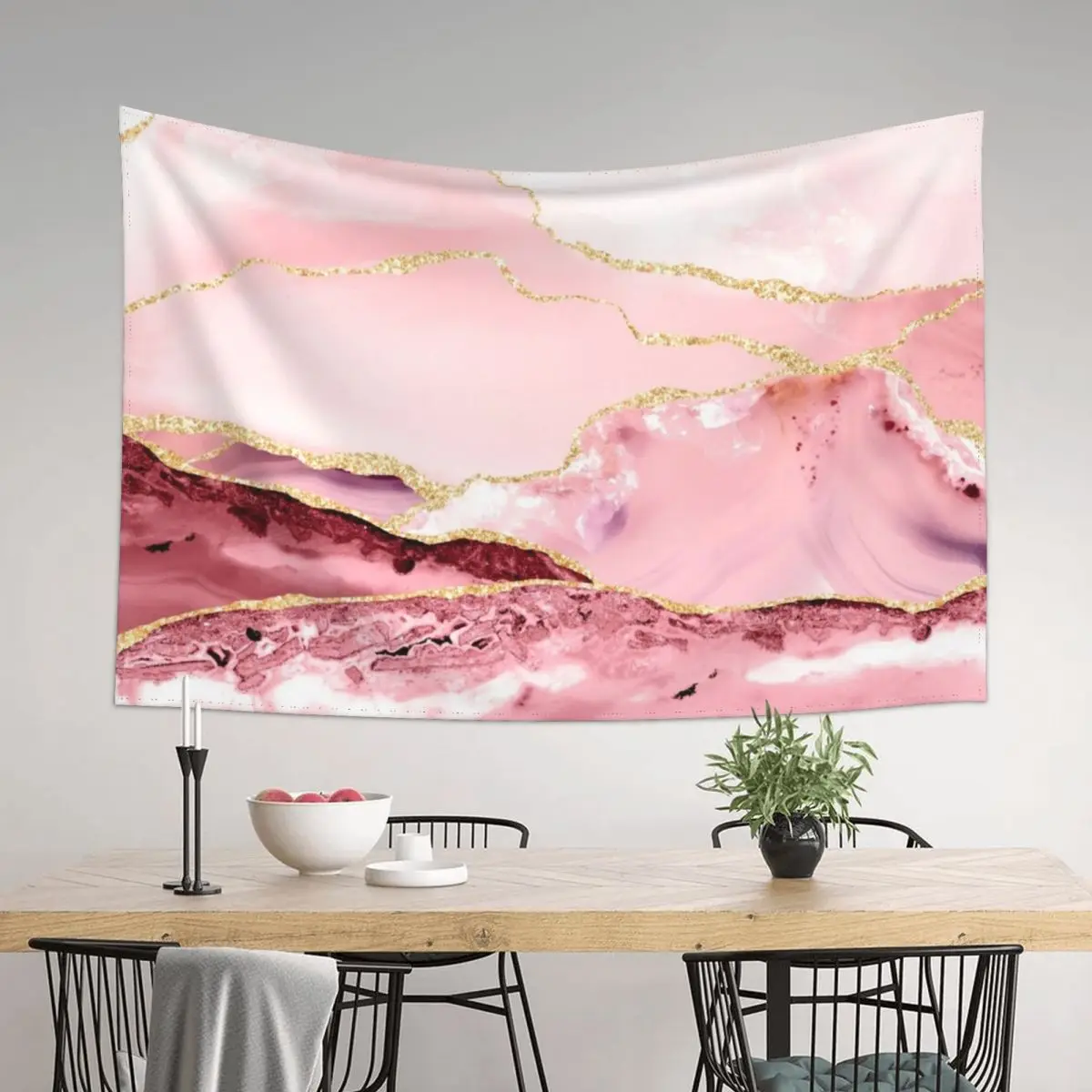 

Beautiful Mermaid Faux Marble With Gold Glitter veins Tapestry Custom Bedroom Decoration Wallpaper Bedroom Tapestry