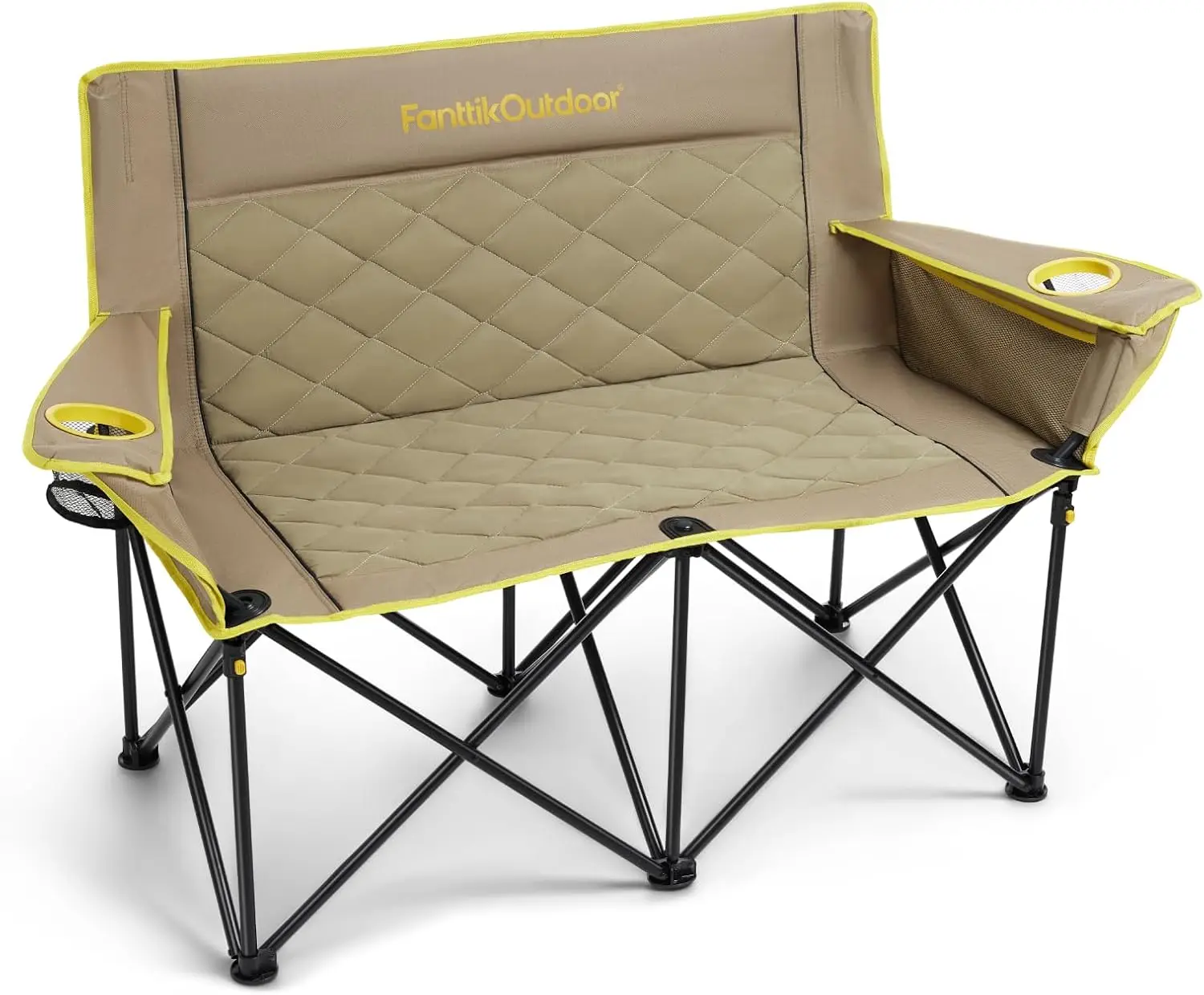 Zeta L11 Duo Pro Double Camping Chair, 2 Person Portable Folding Couch, Support up to 600 lbs, High Strength Loveseat with Cup