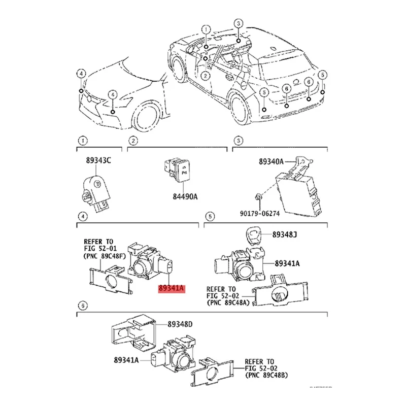 

Car PDC Parking Radar Sensor Ultrasonic 89341-78010 For Lexus CT200H ES350 GS350 NX300 2015-2018 Parking Aid Sensor