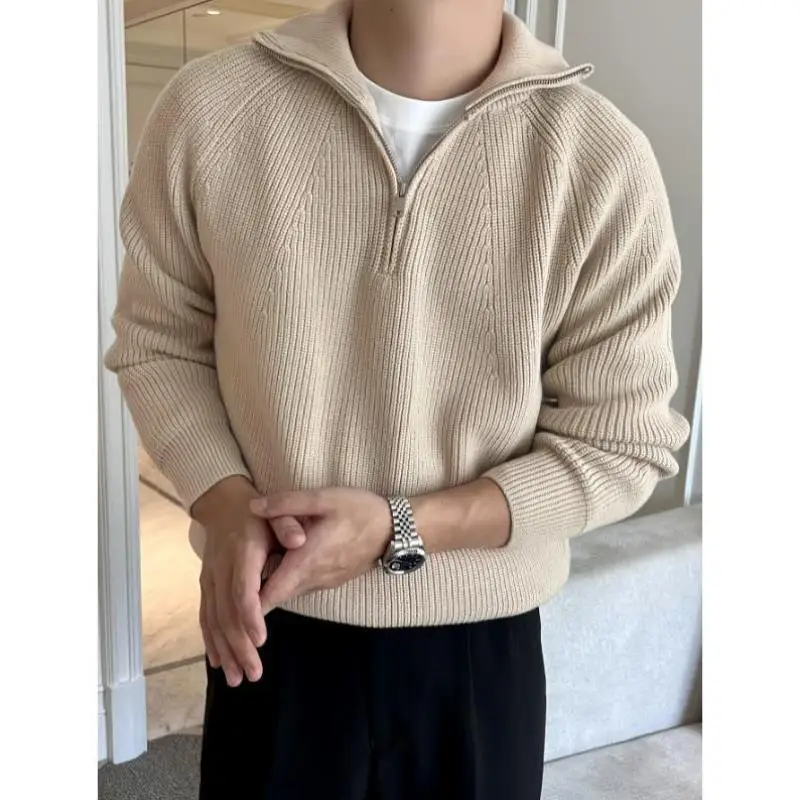 

Men's Knitted Sweater Thiened Coolmax Fiber Ciwalk Collar Nine Sve Brand Emblem Knwear New Arrival