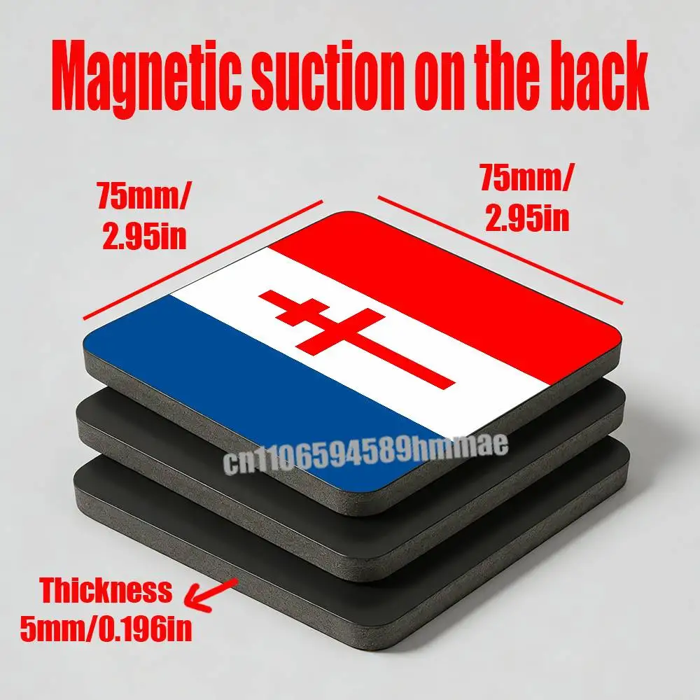 For French Lorraine Cross Flag Fridge Freezer Refrigerator Magnets Kitchen Metal Cabinet Magnetic Sticker Suction Attraction