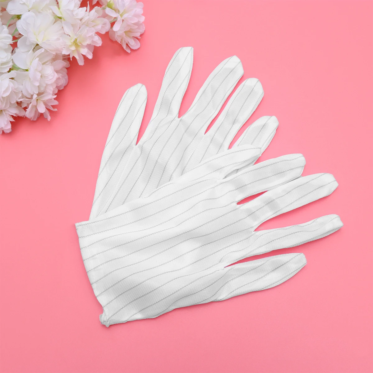 

10 Pairs Industrial Glove Anti-static Gloves Antistatic for Cleaning White Work